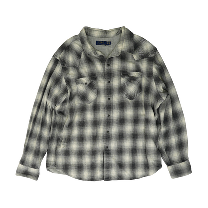 Gray Plaid Flannel Button Down