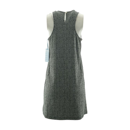 Black Herringbone Mini Dress