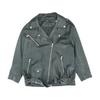 Black Solid Leather Jacket