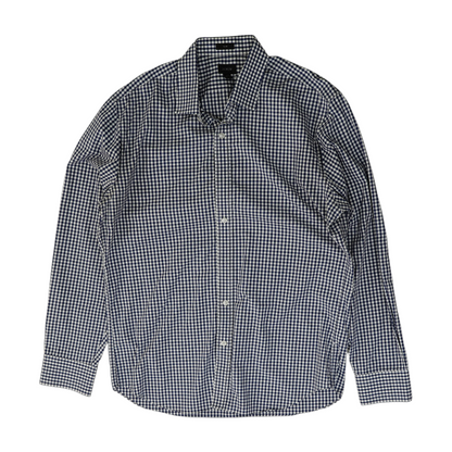 Navy Plaid Long Sleeve Button Down