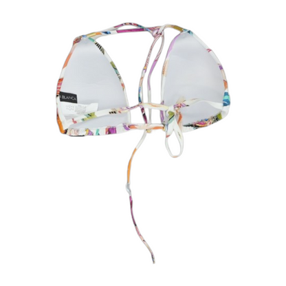 White Abstract Swim Top