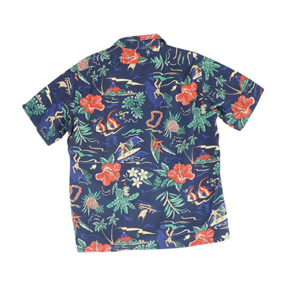 Natural Titanium Tropical Short Sleeve Button Down