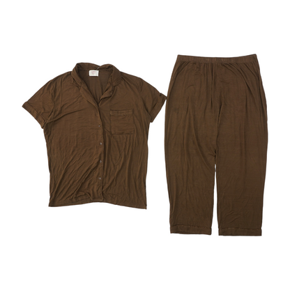 Brown Solid Pajama Set