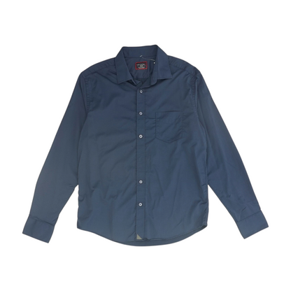 Navy Solid Long Sleeve Button Down