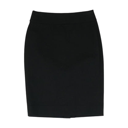 Black Solid Midi Skirt