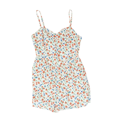 White Floral Romper