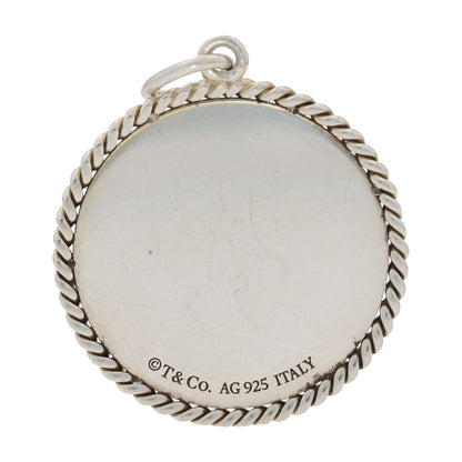 Sterling Silver Beaded Edge Round Zodiac Disk Pendant