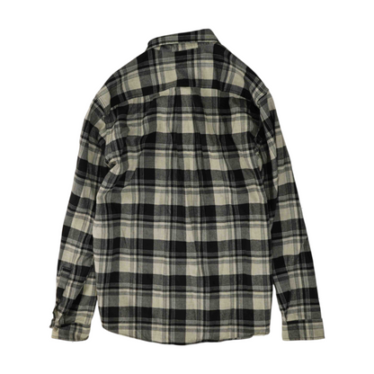Gray Tall Plaid Flannel Button Down
