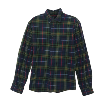 Navy Plaid Flannel Button Down