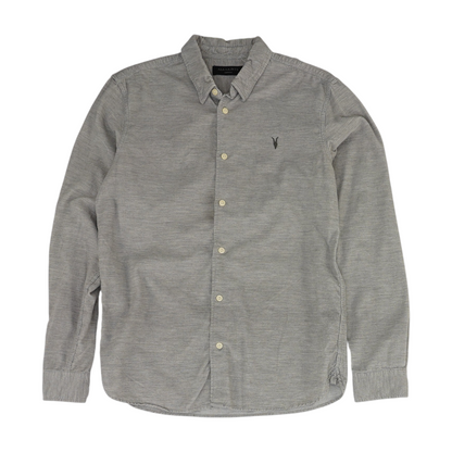 Gray Solid Flannel Button Down