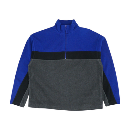 Blue Color Block 1/4 Zip Pullover