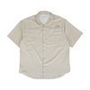 Beige Solid Outdoor Button Down