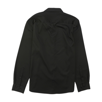 Black Solid Long Sleeve Button Down