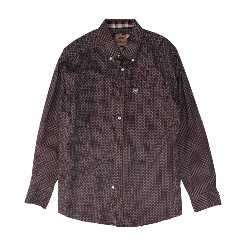 Brown Floral Long Sleeve Button Down
