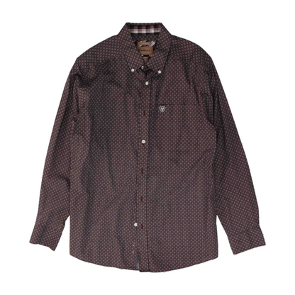 Brown Floral Long Sleeve Button Down