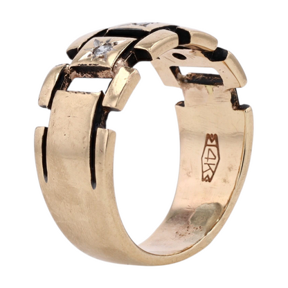 14K Yellow Gold Diamond Band Ring