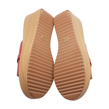 Red Wedged Sandals
