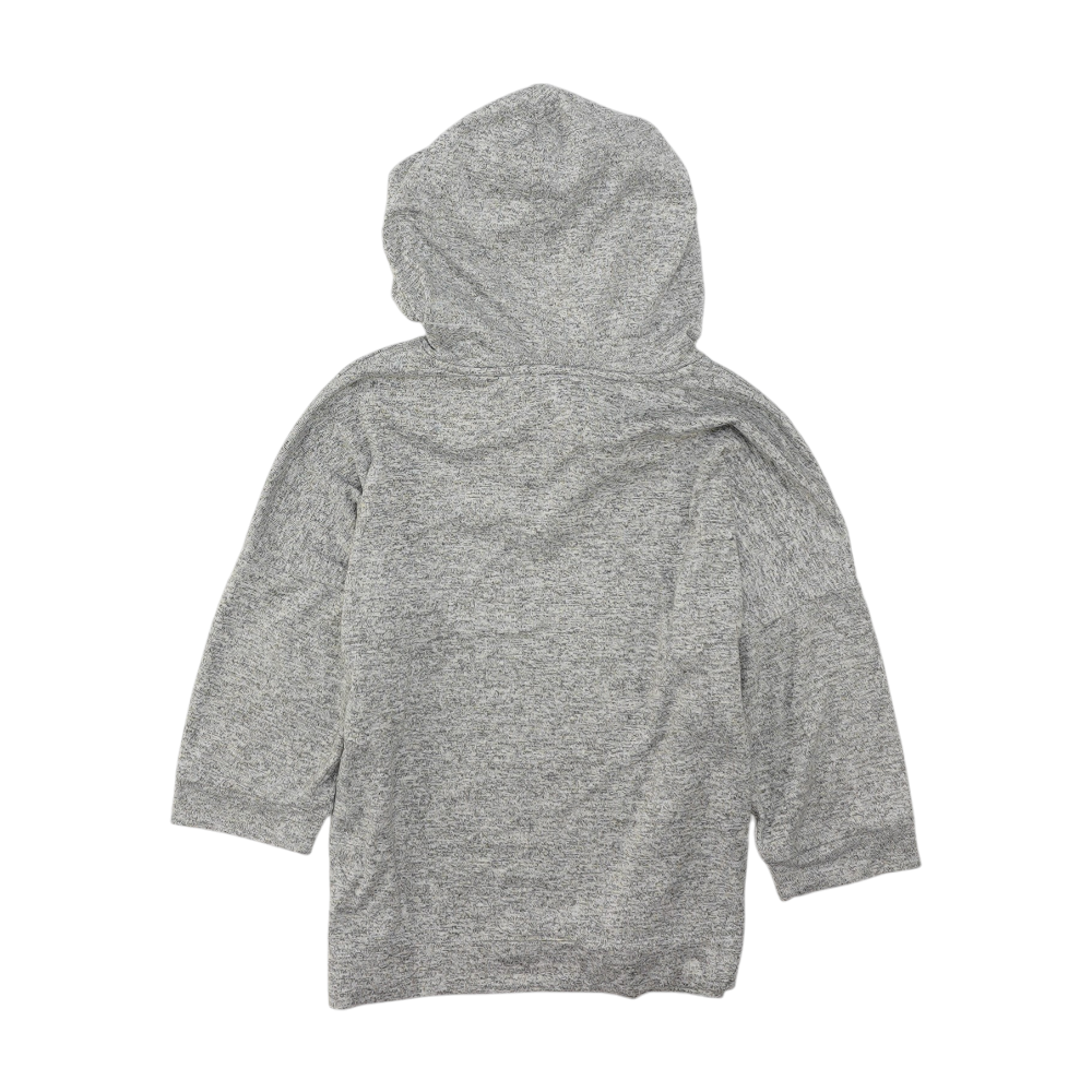 Gray Solid Hoodie Pullover