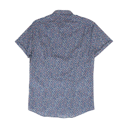Navy Floral Short Sleeve Button Down