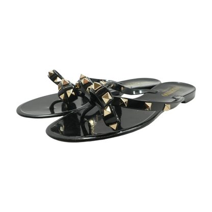 Black Rockstud Rubber Slipper