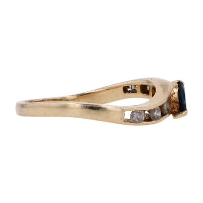 14K Yellow Gold Sapphire Band Ring