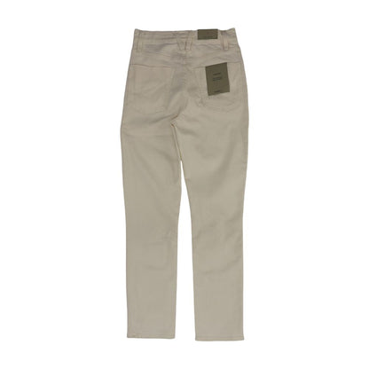 Ivory Solid High Rise Jeans