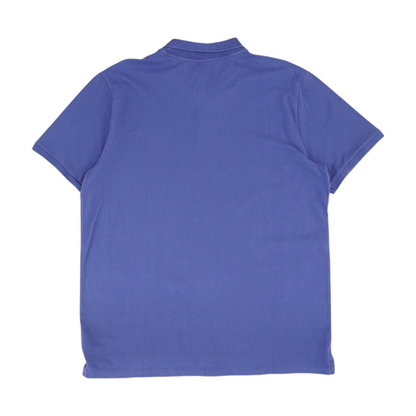 Blue Solid Short Sleeve Polo