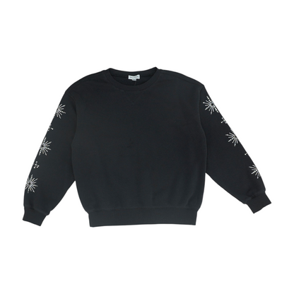 Black Solid Sweatshirt Pullover
