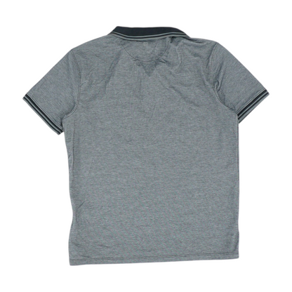 Gray Color Block Short Sleeve Polo