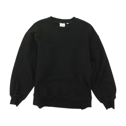 Black Solid Sweatshirt Pullover