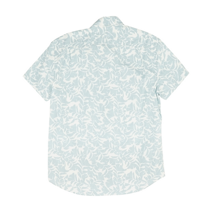 Blue Abstract Short Sleeve Button Down