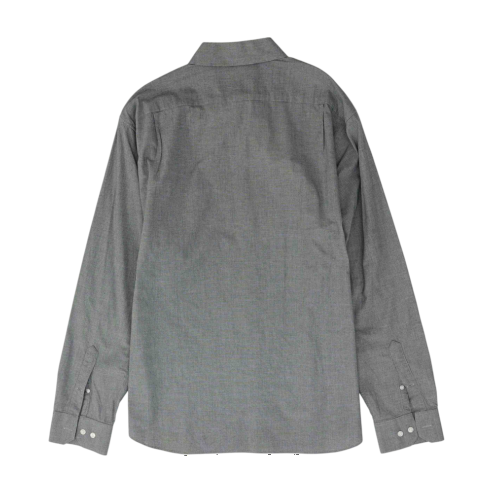 Black Houndstooth Long Sleeve Button Down