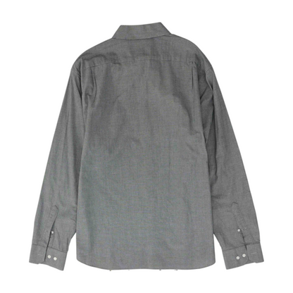 Black Houndstooth Long Sleeve Button Down