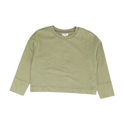 Green Petite Solid Sweatshirt Pullover