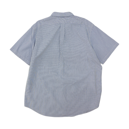 Blue Striped Short Sleeve Button Down
