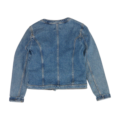 Blue Petite Solid Denim Jacket