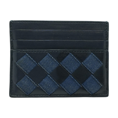 Intrecciato Denim Leather Card Case