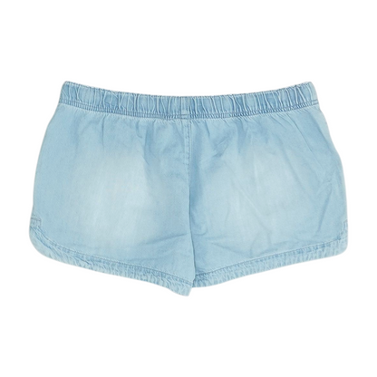 Blue Solid Knit Shorts