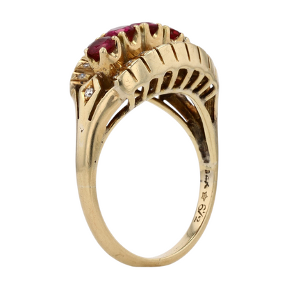 14K Yellow Gold Diamond Fashion Ring