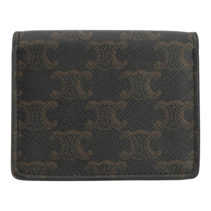 Tan Triomphe Compact Wallet in Triomphe Canvas