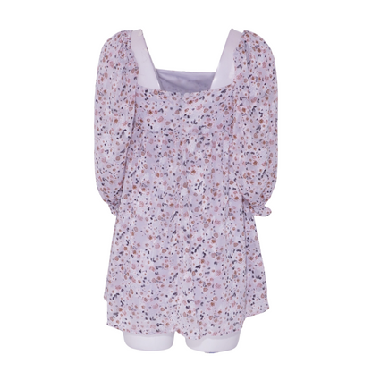 Gray Floral Mini Dress