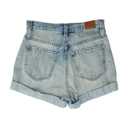 Blue Solid Denim Shorts