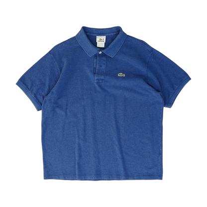 Blue Solid Short Sleeve Polo