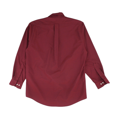Burgundy Solid Long Sleeve Button Down