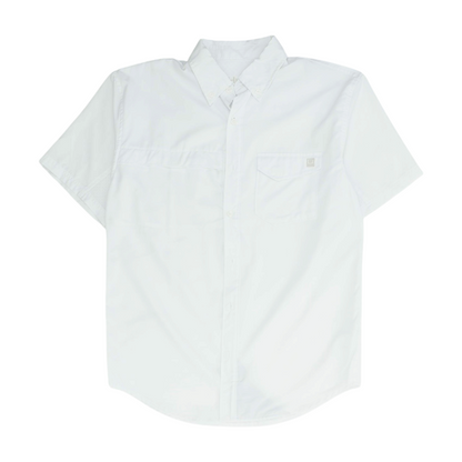 White Solid Outdoor Button Down