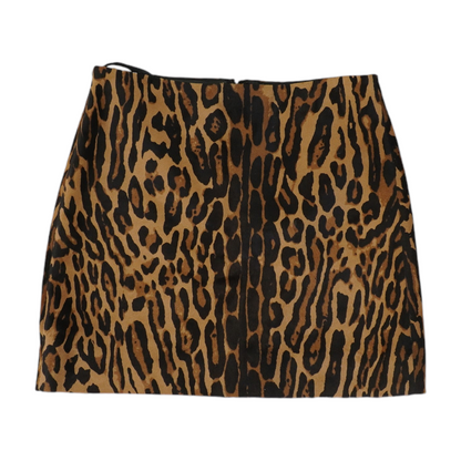 Ohemia Leopard Print Calf Hair Mini Skirt