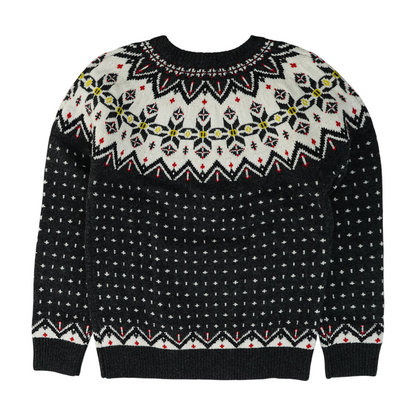 Gray Print Pullover Sweater