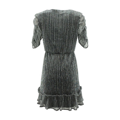 Silver Solid Mini Dress