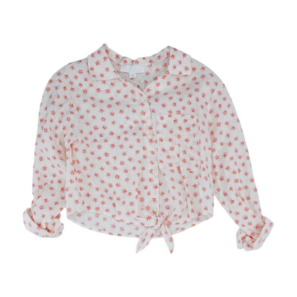 Pink Floral Long Sleeve Button Down