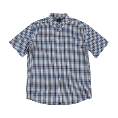 Blue Check Short Sleeve Button Down